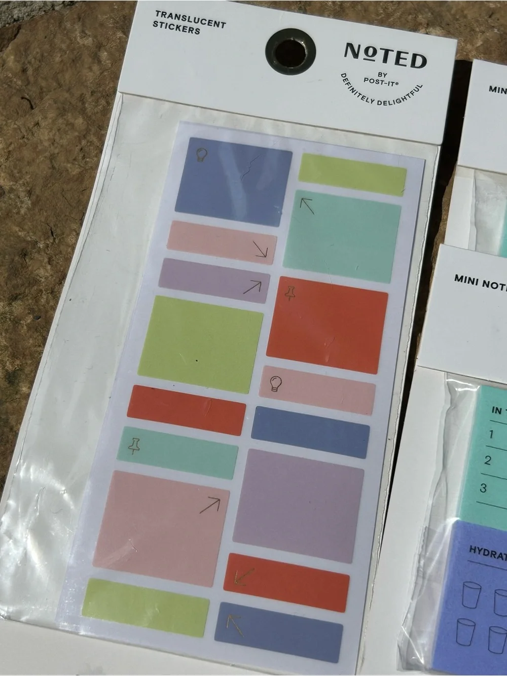 Noted by Post-it Colorful Translucent Planner Planning Stickers & Mini Notes NEW